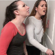 Two girls get locked in a bathroom together and eventually have to use the toilet. The video features real peeing only, but any reference to pooping is all pretend for the sake of a humorous video. Presented in 720P HD. 103MB, MP4 file. Over 7 minutes.